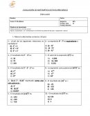 EVALUACIÓN DE MATEMÁTICA OCTAVO AÑO BÁSICO
