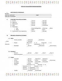 Protocolo de evaluación fonoaudiológica. Página 1