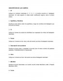 DESCRIPCIÓN DE LOS CAMPOS