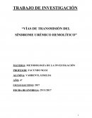 VÍAS DE TRANSMISIÓN DEL SÍNDROME URÉMICO HEMOLÍTICO