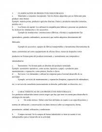 CLASIFICACIÓN DE PRODUCTOS INDUSTRIALES.. Página 1
