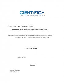 INFORME DE VISITA GUIADA A PLANTA DE INSTALACIONES SANITARIAS Y ELÉCTRICAS DE LA UNIVERSIDAD CIENTÍFICA DEL SUR. Página 1