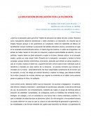 LA EDUCACIÓN EN RELACIÓN CON LA FILOSOFÍA