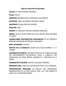 Hoja de evolución del paciente