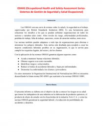 SISTEMA DE GESTION DE SEGURIDAD Y SALUD OCUPACIONAL . OSHAS. Página 1