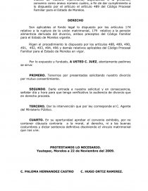 DEMANDA DE DIVORCIO VOLUNTARIO. ESTADO DE MORELOS.. Página 2