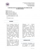 COMPARACION DE LAS TEMPERATURAS DEL SISTEMA DE AIRE ACONDICIONADO