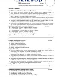 EXAMEN DE GESTION DE DOCUMENTOS FINANCIEROS. Página 1