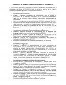 COMISIONES DE TRABAJO COMUNICACIÓN PARA EL DESARROLLO.