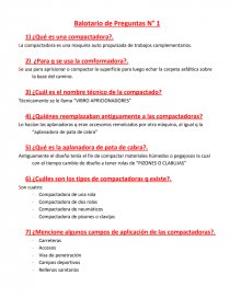 Balotario de preguntas sobre compactadora. Página 1