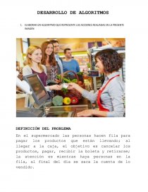ELABORAR UN ALGORITMO QUE REPRESENTE LAS ACCIONES REALIADAS EN LA PRESENTE IMAGEN. Página 1