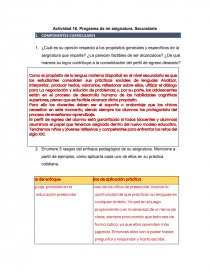Actividad . Programa de mi asignatura. Secundaria. Página 1