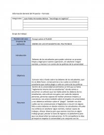 Información General del Proyecto – Formato. Página 1