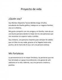 Proyecto de vida , Analisi ifda. Página 1