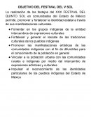 OBJETIVO DEL FESTIVAL DEL V SOL