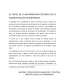 EL PAPEL DE LA INFORMACIÓN CONTABLE EN LA ADMINISTRACIÓN DE EMPRESAS