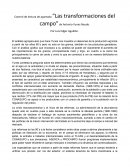 Control de lectura de apartado “Las transformaciones del campo” de Antonio Yunes Naude