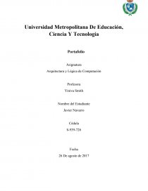 ARQUITECTURA Y LOGICA DE COMPUTADORA. Página 1