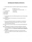 INFORMACION PRIMERA ENTREVISTA