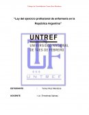 Ley del ejercicio Profesional de Enfermería en la República Argentina Monografía
