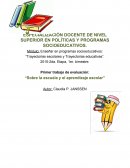 Trayectorias escolares y Trayectorias educativas