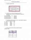 Proporcionalidad. Completa la siguiente tabla
