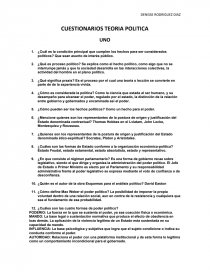 AUTOEVALUACIONES TEORIA POLITICA. Página 1