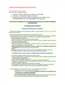 ASPIRANTE REGISTRADO EXITÓSAMENTE. Página 1