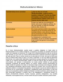 Multiculturalidad En Mexico Tareas Israel Espinoza