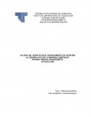 CALIDAD DEL SERVICIO EN EL DEPARTAMENTO DE ATENCIÓN