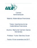 Tarea: importancia de las matemáticas financieras