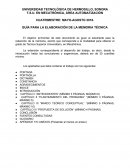 GUÍA PARA LA ELABORACIÓN DE LA MEMORIA TÉCNICA