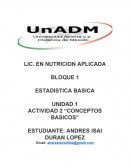 Actividad Estadistica basica “Conceptos basicos”