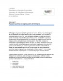 Reacción química de la producción de hidrógeno