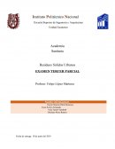 Residuos Sòlidos Urbanos EXAMEN TERCER PARCIAL