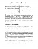¿Cuáles son los valores que fundamentan una cultura democrática?