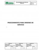 PROCEDIMIENTO PARA ORDENES DE SERVICIO