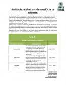Análisis de variables para la selección de un software.