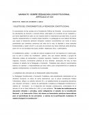 MANDATO SOBRE PEDAGOGÍA CONSTITUCIONAL.