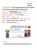 Productos de la segunda sesión de la semana nacional de actualización de educación secundaria ciclo escolar 2018 – 2019.