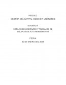 ESTILOS DE LIDERAZGO Y TRABAJOS DE EQUIPOS DE ALTO RENDIMIENTO