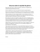 Discurso sobre la equidad de género