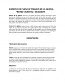EJEMPLO DE PLAN DE TRABAJO DE LA IGLESIA