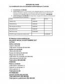 La constitución de una sociedad conformada por 3 socios: