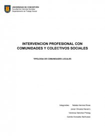TIPOLOGIA DE COMUNIDADES LOCALES. Página 1