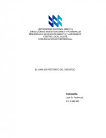 COMUNICACIÓN INTERPERSONAL EL ANÁLISIS RETORICO DEL DISCURSO. Página 1