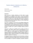 Trastorno obsesivo compulsivo en la infancia y adolescencia.