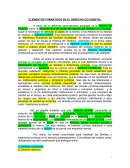 ELEMENTOS FORMATIVOS EN EL DERECHO OCCIDENTAL