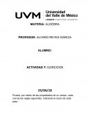 Ejercicios de binomios y algebra