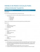 MANEJO DE REDES SOCIALES PARA ATRACCION DE TALENTO